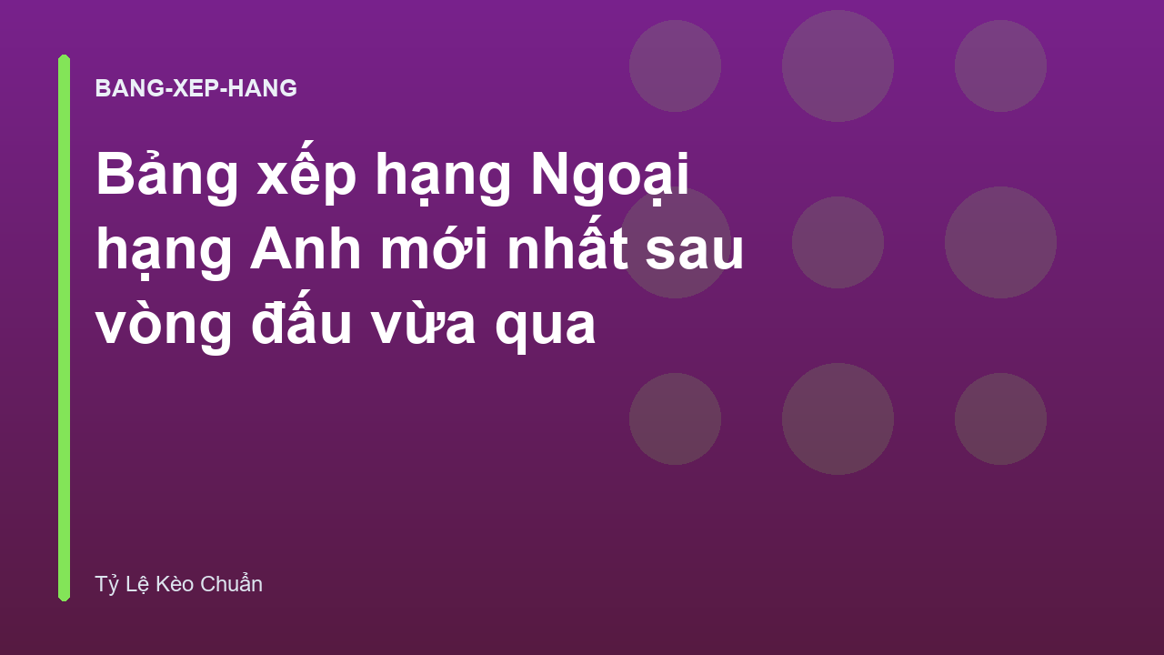 Bảng xếp hạng Ngoại hạng Anh mới nhất sau vòng đấu vừa qua